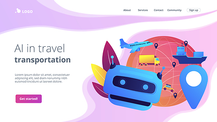 Image showing AI in travel and transportation concept landing page.