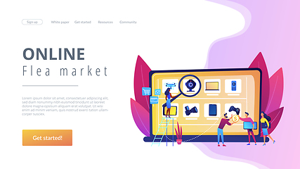 Image showing Online flea market concept landing page.