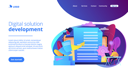 Image showing Digital transformation concept landing page.