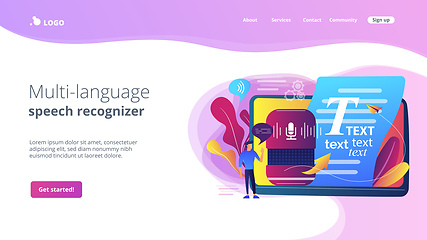 Image showing Speech to text concept landing page