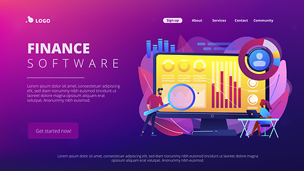 Image showing Financial management system concept landing page.