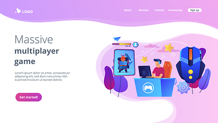 Image showing MMORPG concept landing page.