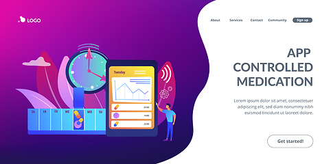 Image showing Smart pill boxes concept landing page