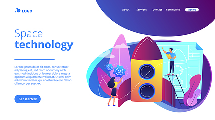 Image showing Space technology concept landing page.