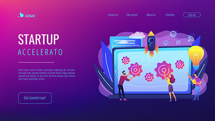 Image showing Startup accelerator concept landing page.