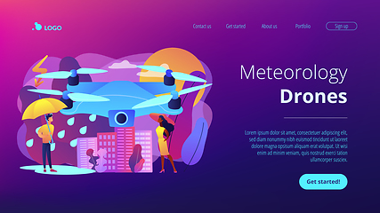 Image showing Meteorology drones concept landing page.