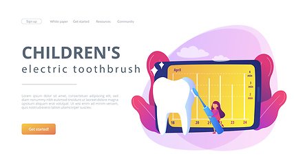 Image showing Children\'s electric toothbrush concept landing page