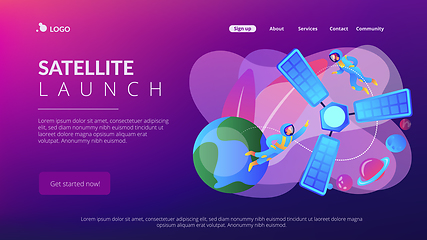 Image showing Satellite launch concept landing page.