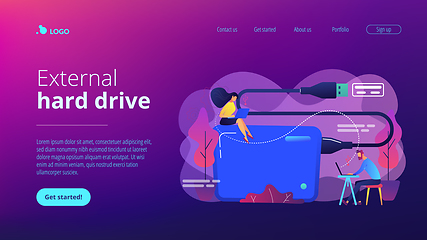 Image showing External hard drive concept landing page.