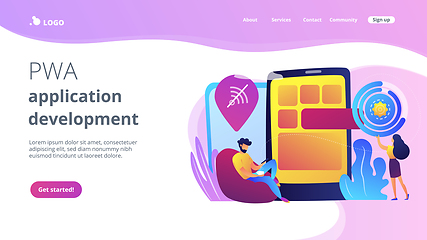 Image showing Progressive web app concept landing page.