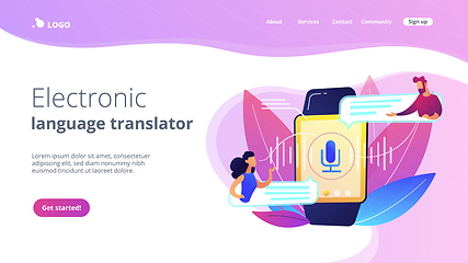 Image showing Digital translator concept landing page.