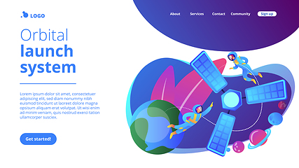 Image showing Satellite launch concept landing page.