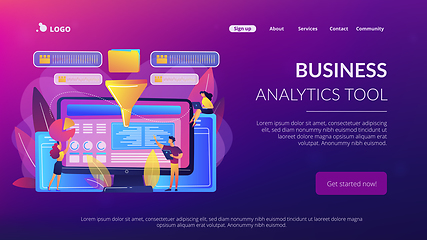 Image showing Business intelligence dashboard concept landing page.