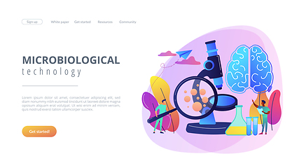 Image showing Microbiological technology concept landing page.