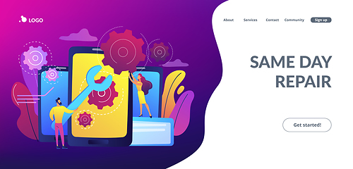Image showing Smartphone repair concept landing page.