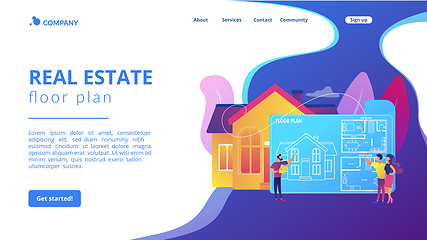 Image showing Real estate floor plan concept landing page