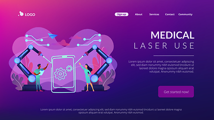 Image showing Laser technologies concept landing page.