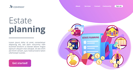 Image showing Estate planning concept landing page