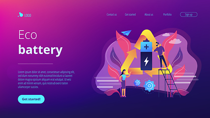 Image showing Eco battery concept landing page.