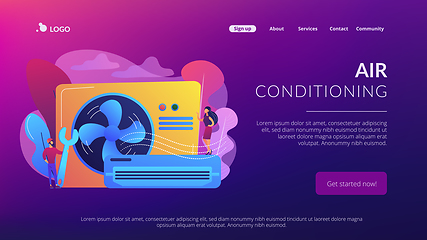 Image showing Air conditioning concept landing page.