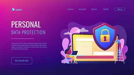 Image showing Data privacy concept landing page.