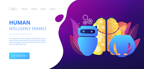 Image showing Augmented intelligence concept landing page.