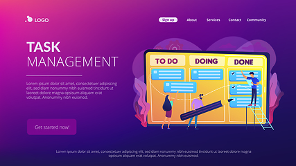 Image showing Task management concept landing page.