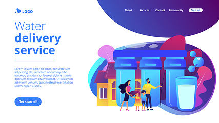 Image showing Water filtering system concept landing page.
