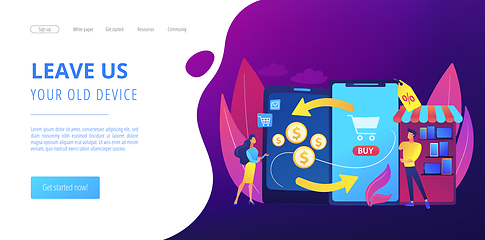 Image showing Mobile device trade-in concept landing page.