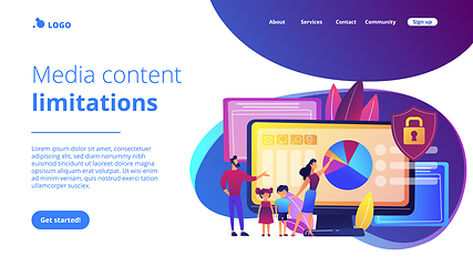 Image showing Parental control software concept landing page.