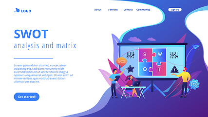 Image showing SWOT analysisconcept landing page.