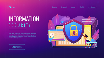 Image showing Cyber security concept landing page.