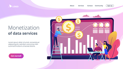 Image showing Data monetization concept landing page.