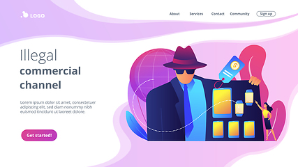 Image showing Gray market concept landing page.