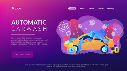 Image showing Car wash service concept landing page.