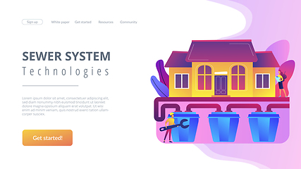 Image showing Sewerage system concept landing page.