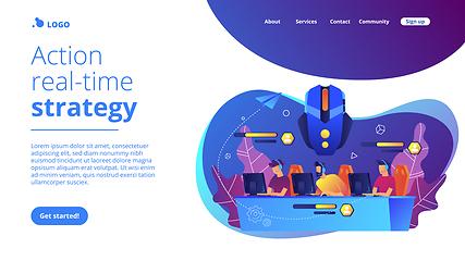 Image showing Multiplayer online battle arena concept landing page.
