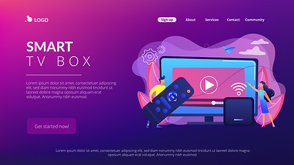 Image showing Smart TV box concept landing page.