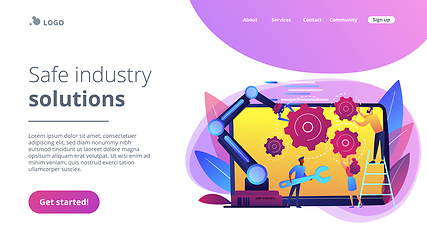 Image showing Collaborative robotics concept landing page.