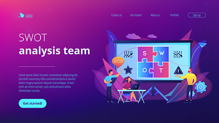 Image showing SWOT analysisconcept landing page.