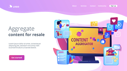 Image showing Content aggregator concept landing page