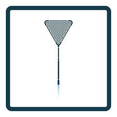 Image showing Icon of Fishing net  on gray background, round shadow