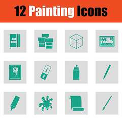 Image showing Set of painting icons