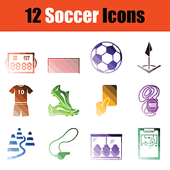 Image showing Set of soccer icons