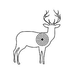 Image showing Icon of deer silhouette with target 