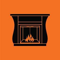 Image showing Fireplace with doors icon