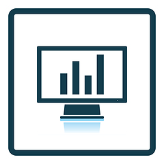 Image showing Monitor with analytics diagram icon