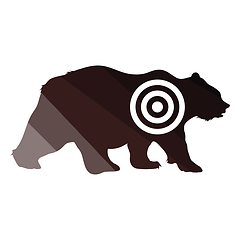 Image showing Bear silhouette with target  icon