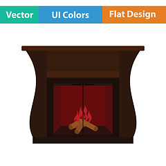 Image showing Fireplace with doors icon