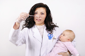 Image showing Doctor or Nurse with baby